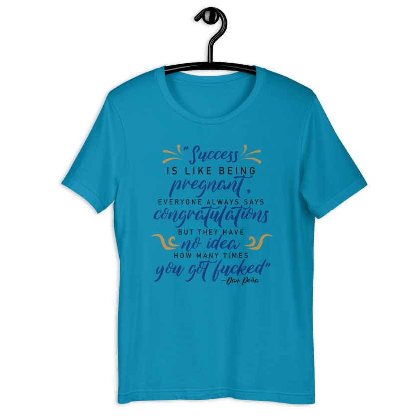 Success is like being pregnant, everyone always says congratulations but they have no idea how many times you got fucked Unisex t-shirt - Image 2