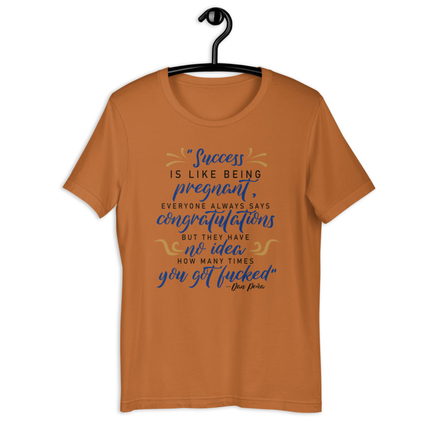 Success is like being pregnant, everyone always says congratulations but they have no idea how many times you got fucked Unisex t-shirt - Image 3