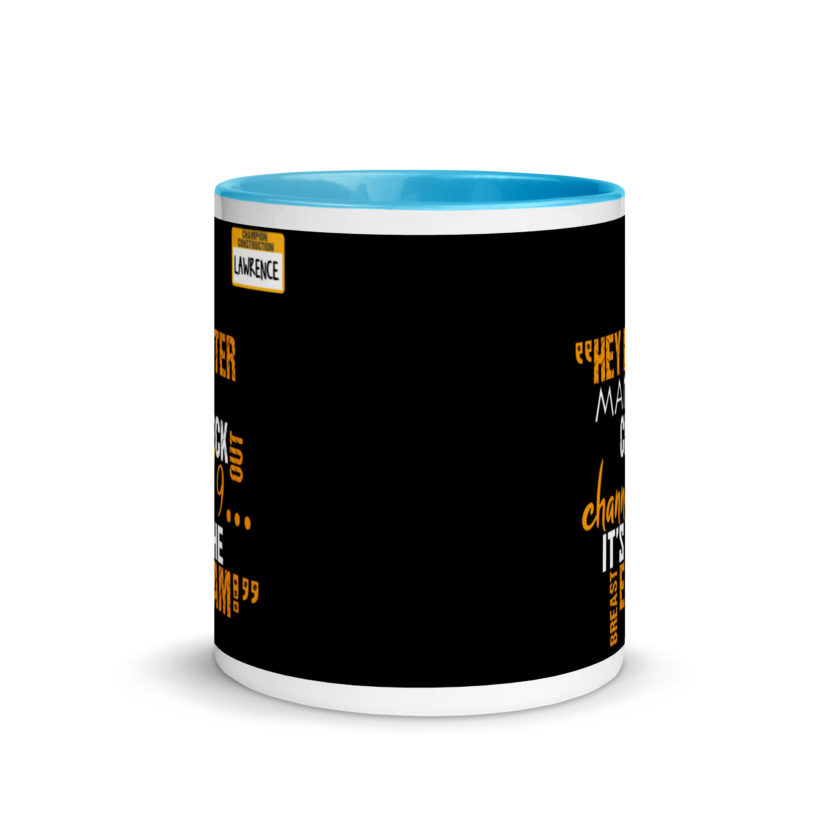 Hey Peter man, check out channel 9...its the breast exam! - Lawrence, Office Space Mug with Color Inside - Image 11