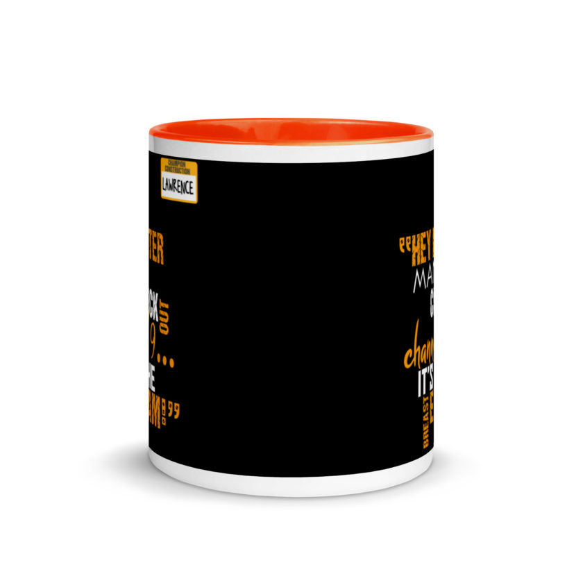 Hey Peter man, check out channel 9...its the breast exam! - Lawrence, Office Space Mug with Color Inside - Image 8