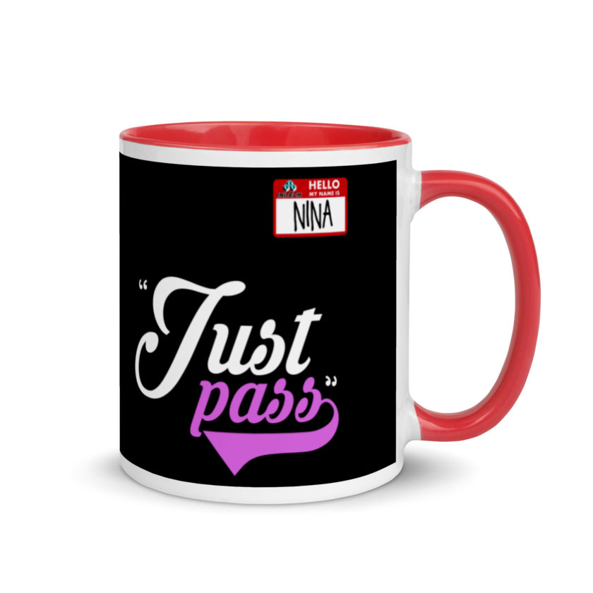 Just pass... - Nina, Office Space Mug with Color Inside - Image 4
