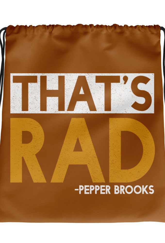 That's Rad -Pepper Brooks, Dodgeball Drawstring bag