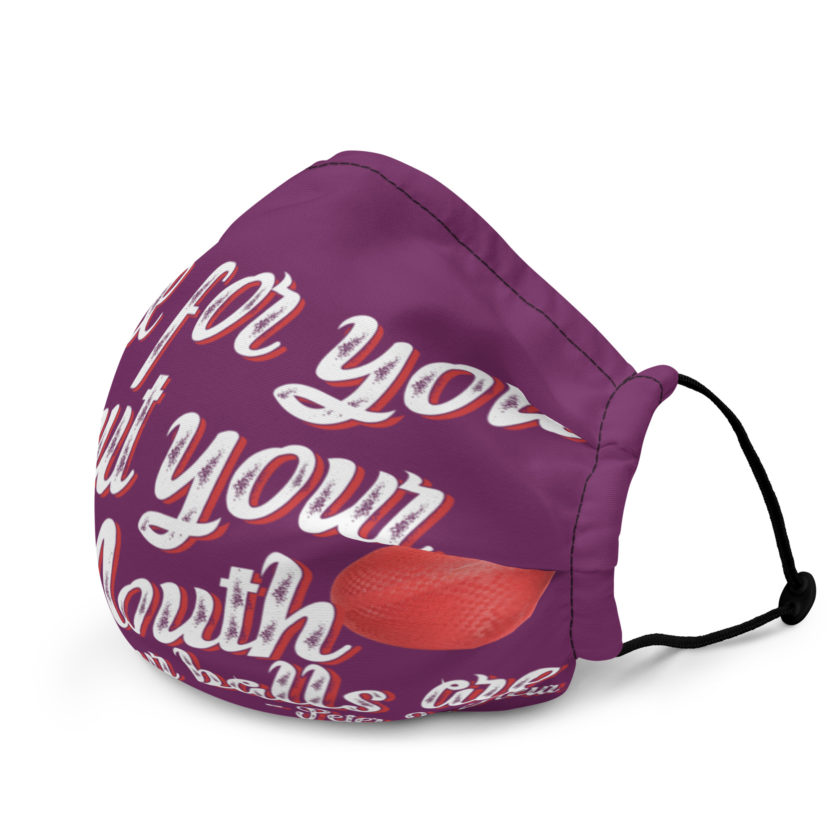 Time for you to put your mouth where our balls are.	-Peter LaFleur, Dodgeball Premium face mask - Image 3