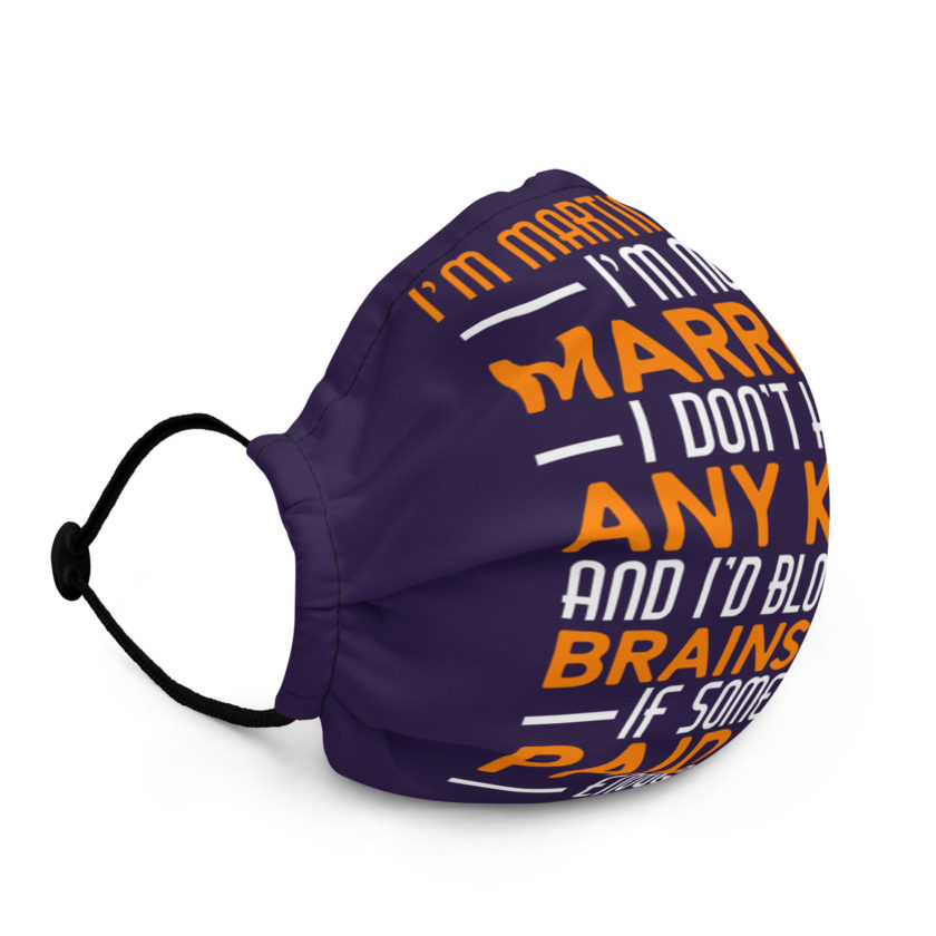 I'm Martin Blank, I'm not married, I don't have any kids and I'd blow your brains out if someone paid me enough. - Grosse Point Blank Premium face mask - Image 2