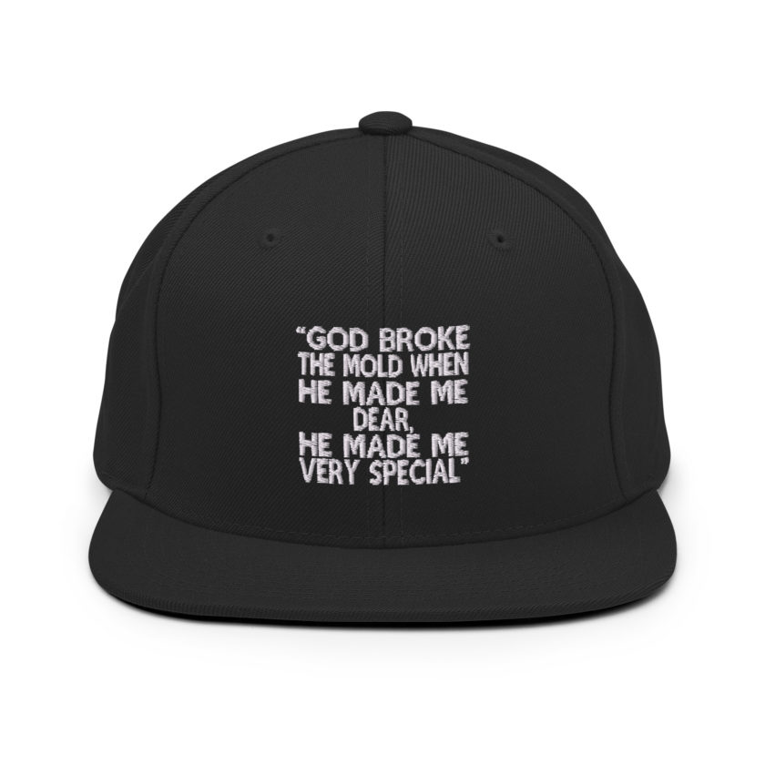 God broke the mold when he made me dear, he made me very special. -Mrs. Doubtfire Snapback Hat - Image 3