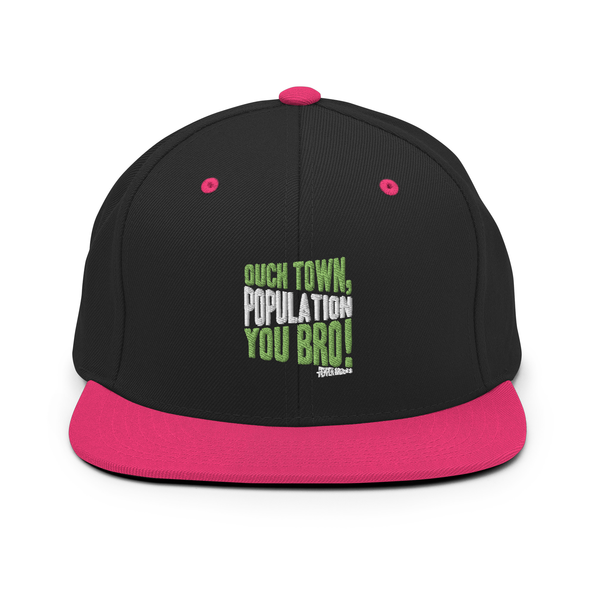 Ouch town, population you Bro! -Pepper Brooks, Dodgeball Snapback Hat - Image 5