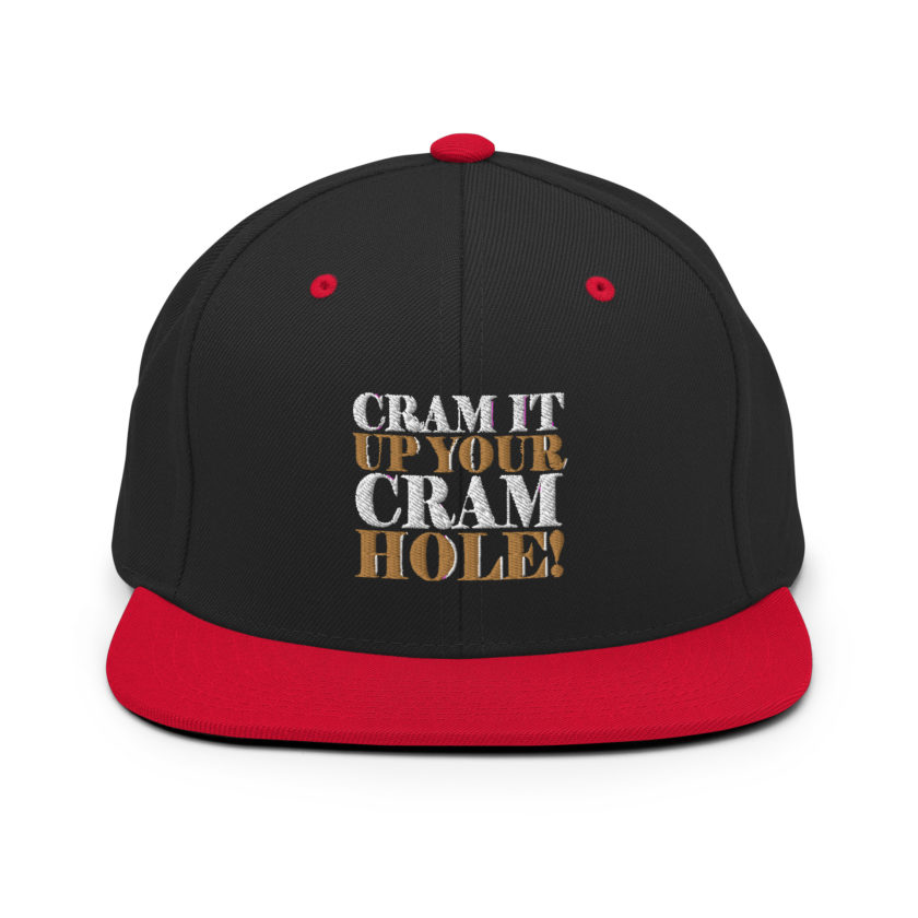 Cram it up your cram hole! - Dodgeball Snapback Hat - Image 4