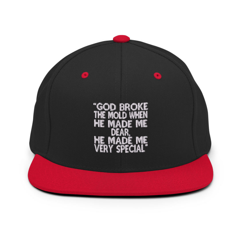 God broke the mold when he made me dear, he made me very special. -Mrs. Doubtfire Snapback Hat - Image 4