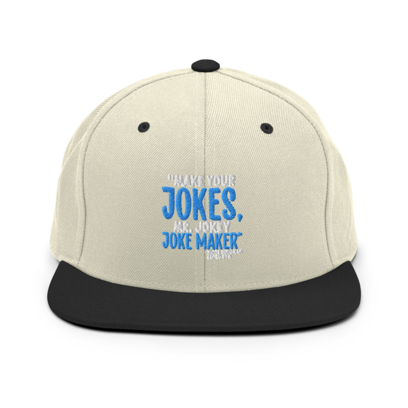 Make your jokes Mr. Jokey Joke Maker -White Goodman, Dodgeball Snapback Hat - Image 19