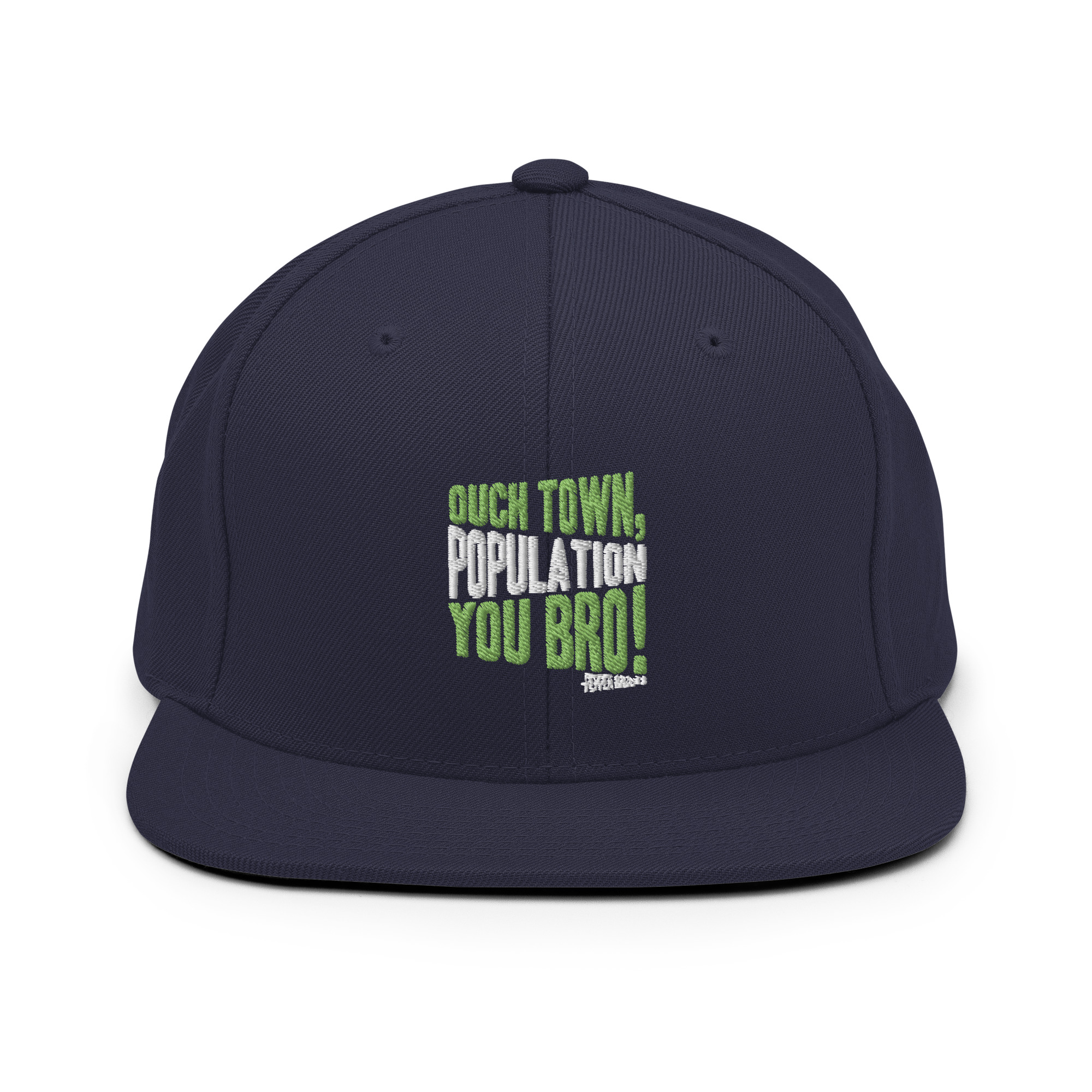 Ouch town, population you Bro! -Pepper Brooks, Dodgeball Snapback Hat - Image 9
