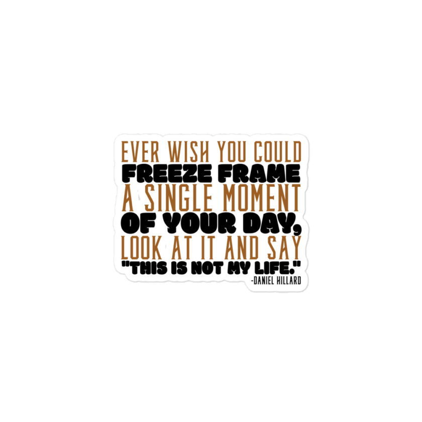 Ever wish you could freeze frame a single moment of your day, look at it and say "This is not my life." -Daniel Hillard, Mrs. Doubtfire Bubble-free stickers - Image 2