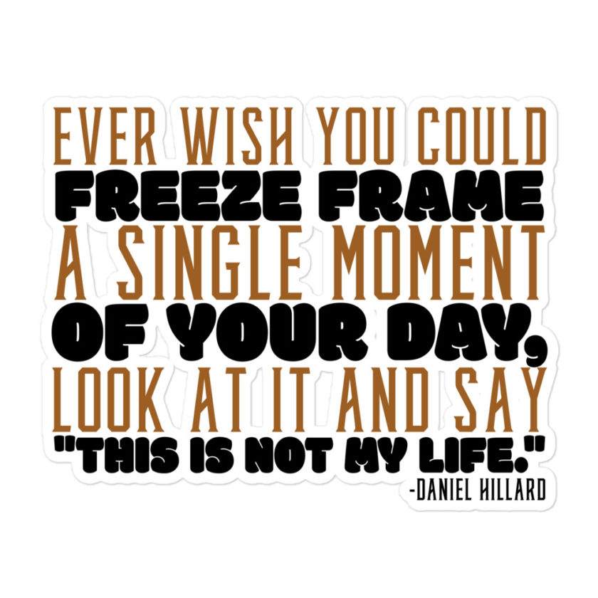 Ever wish you could freeze frame a single moment of your day, look at it and say "This is not my life." -Daniel Hillard, Mrs. Doubtfire Bubble-free stickers - Image 3
