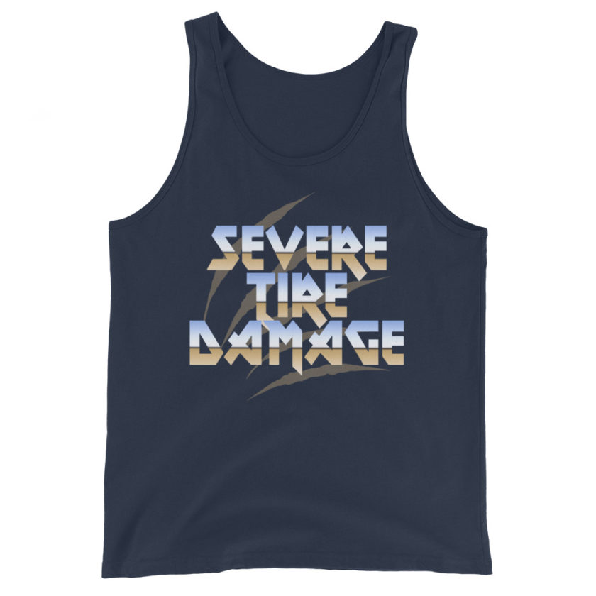 Severe Tire Damage -Mrs. Doubtfire Unisex Tank Top - Image 3