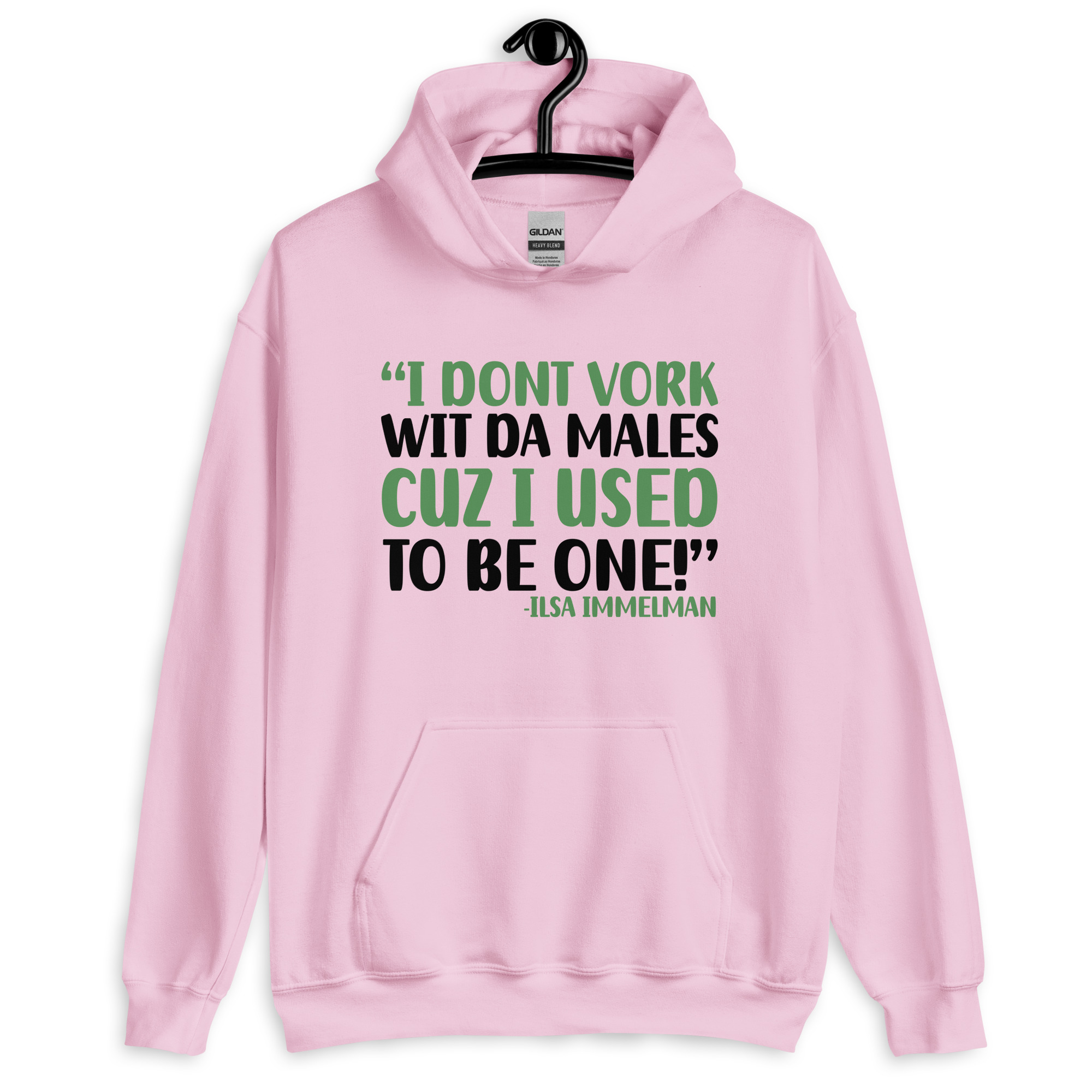 I dont vork wit da males cuz I used to be one! - Ilsa Immelman, Mrs. Doubtfire Unisex Hoodie - Image 5