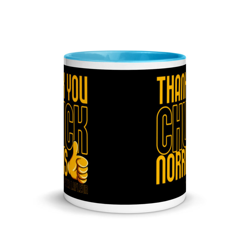 Thank you Chuck Norris. -Peter LaFleur, Dodgeball Mug with Color Inside - Image 12