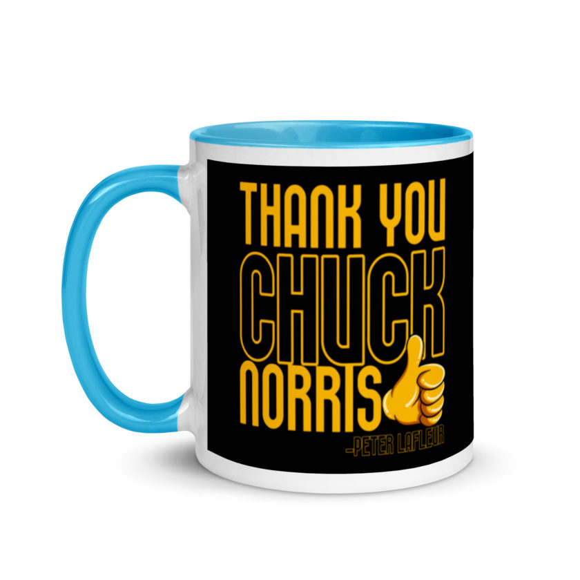 Thank you Chuck Norris. -Peter LaFleur, Dodgeball Mug with Color Inside - Image 13