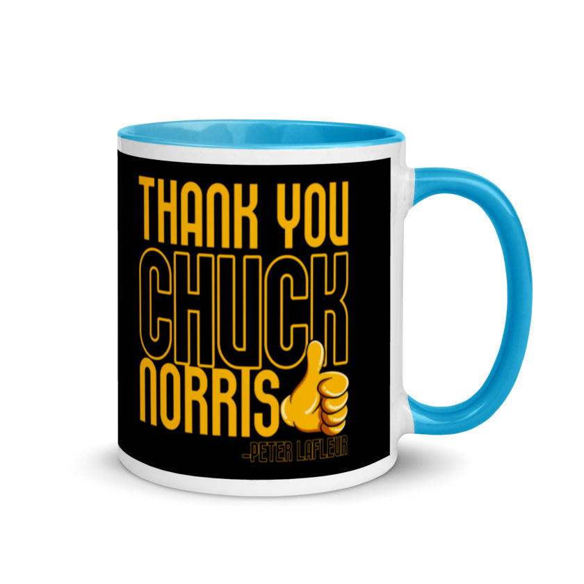 Thank you Chuck Norris. -Peter LaFleur, Dodgeball Mug with Color Inside - Image 11