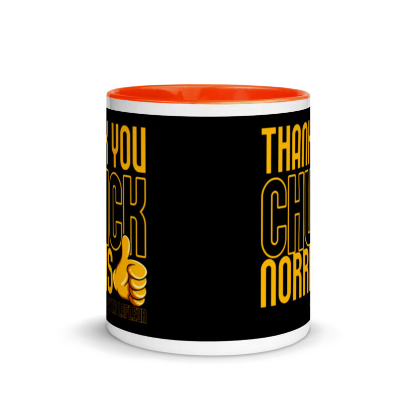 Thank you Chuck Norris. -Peter LaFleur, Dodgeball Mug with Color Inside - Image 9