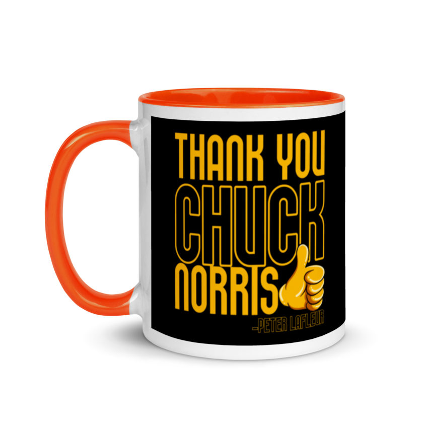 Thank you Chuck Norris. -Peter LaFleur, Dodgeball Mug with Color Inside - Image 10