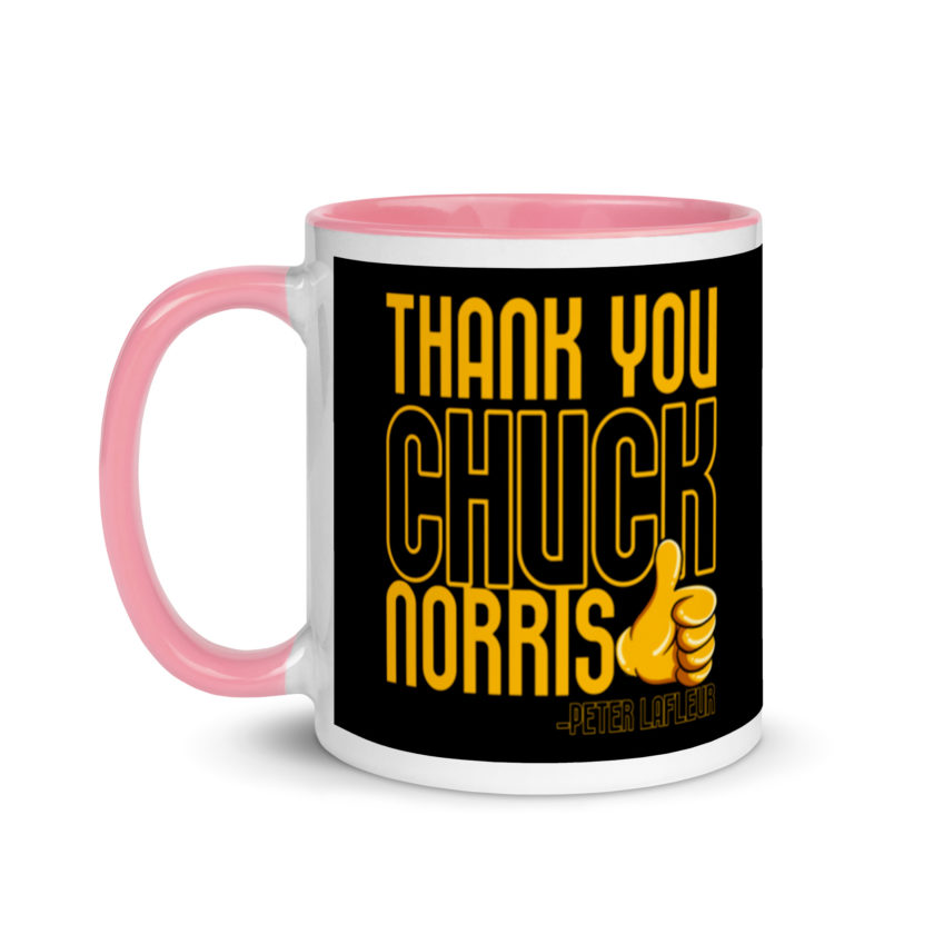 Thank you Chuck Norris. -Peter LaFleur, Dodgeball Mug with Color Inside - Image 16