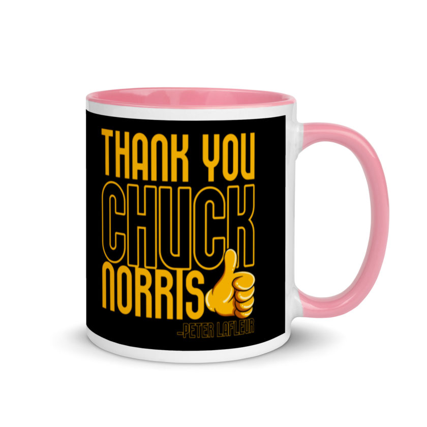 Thank you Chuck Norris. -Peter LaFleur, Dodgeball Mug with Color Inside - Image 14