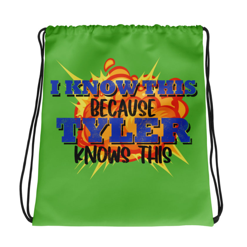 I know this because Tyler knows this. Fight Club Drawstring bag