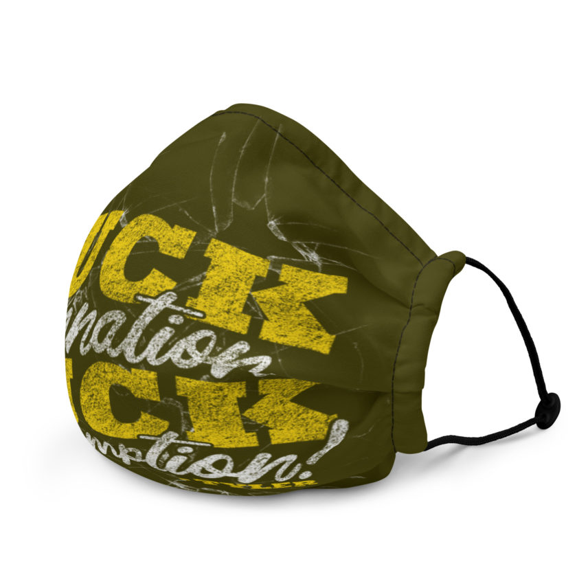 Fuck damnation, fuck redemption! -Tyler Durden, Fight Club Premium face mask - Image 3