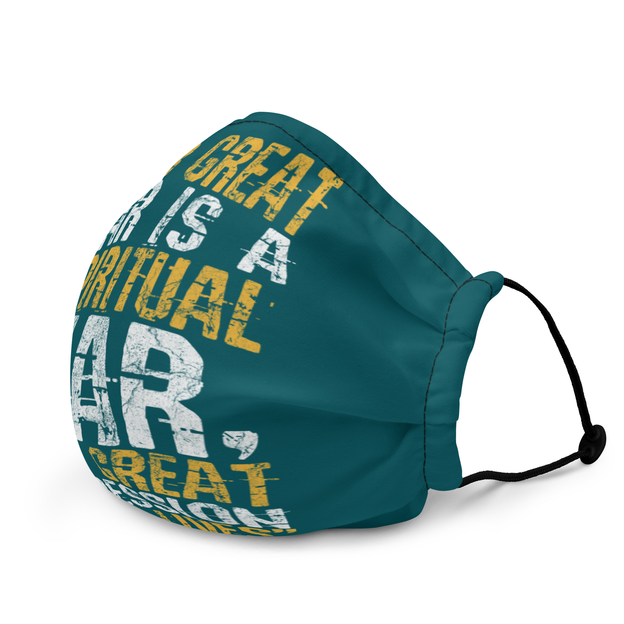 Our great war is a spiritual war, our great depression is our lives -Tyler Durden, Fight Club Premium face mask - Image 3