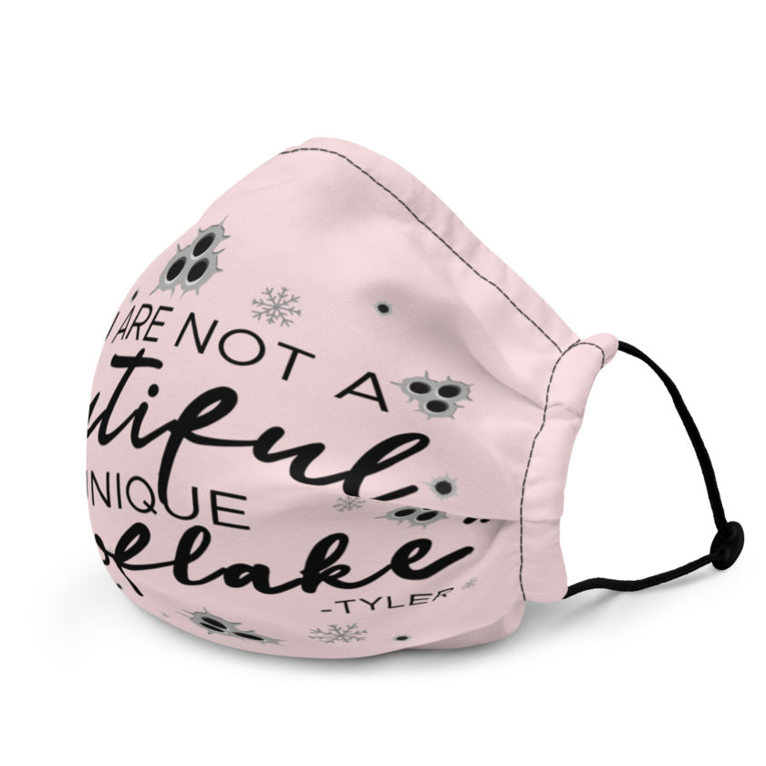 You are not a beautiful or unique snowflake -Tyler Durden, Fight Club Premium face mask - Image 3