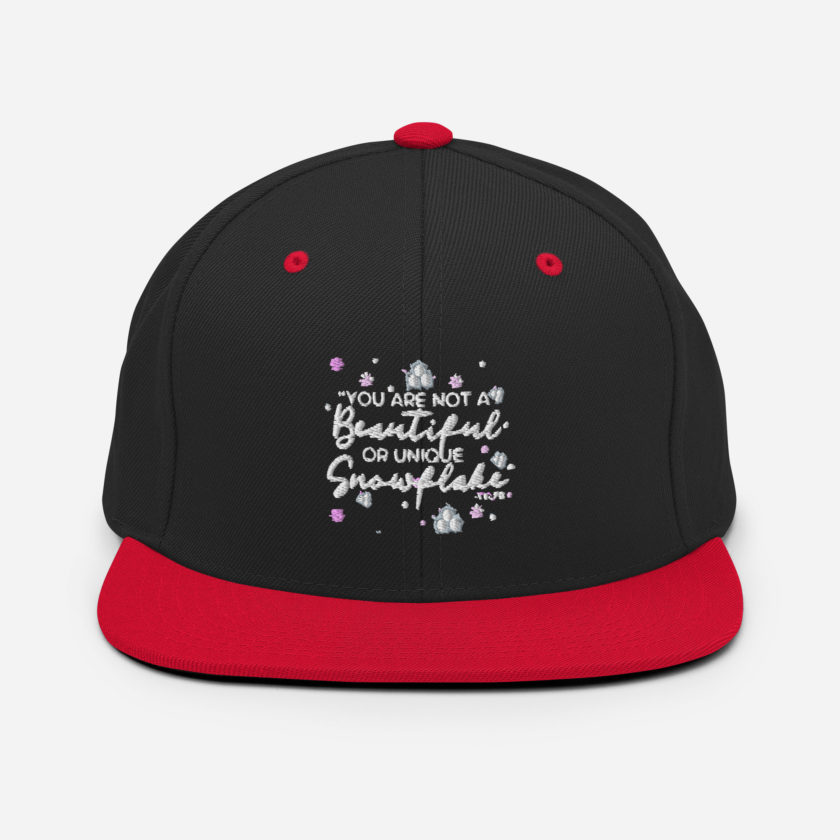 You are not a beautiful or unique snowflake -Tyler Durden, Fight Club Snapback Hat - Image 4