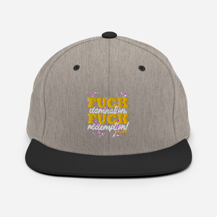 Fuck damnation, fuck redemption! -Tyler Durden, Fight Club Snapback Hat - Image 16