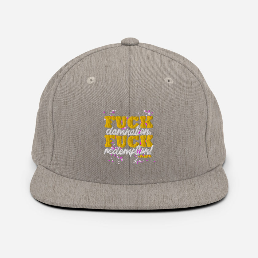 Fuck damnation, fuck redemption! -Tyler Durden, Fight Club Snapback Hat - Image 19