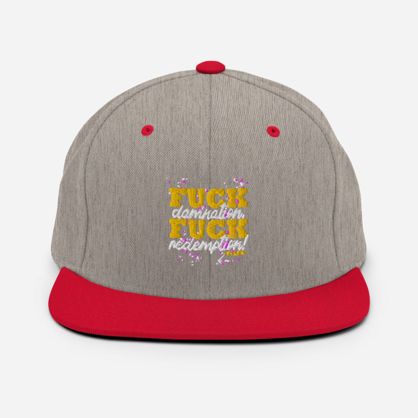 Fuck damnation, fuck redemption! -Tyler Durden, Fight Club Snapback Hat - Image 18