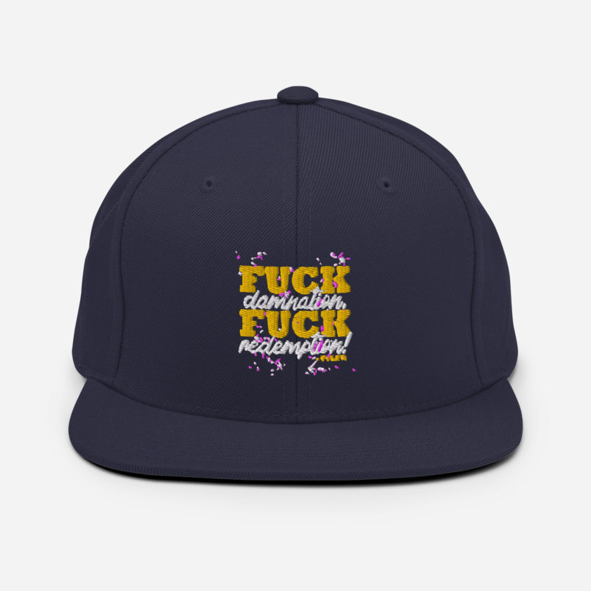 Fuck damnation, fuck redemption! -Tyler Durden, Fight Club Snapback Hat - Image 10