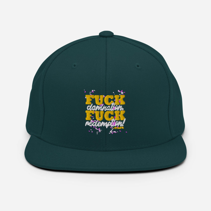 Fuck damnation, fuck redemption! -Tyler Durden, Fight Club Snapback Hat - Image 12