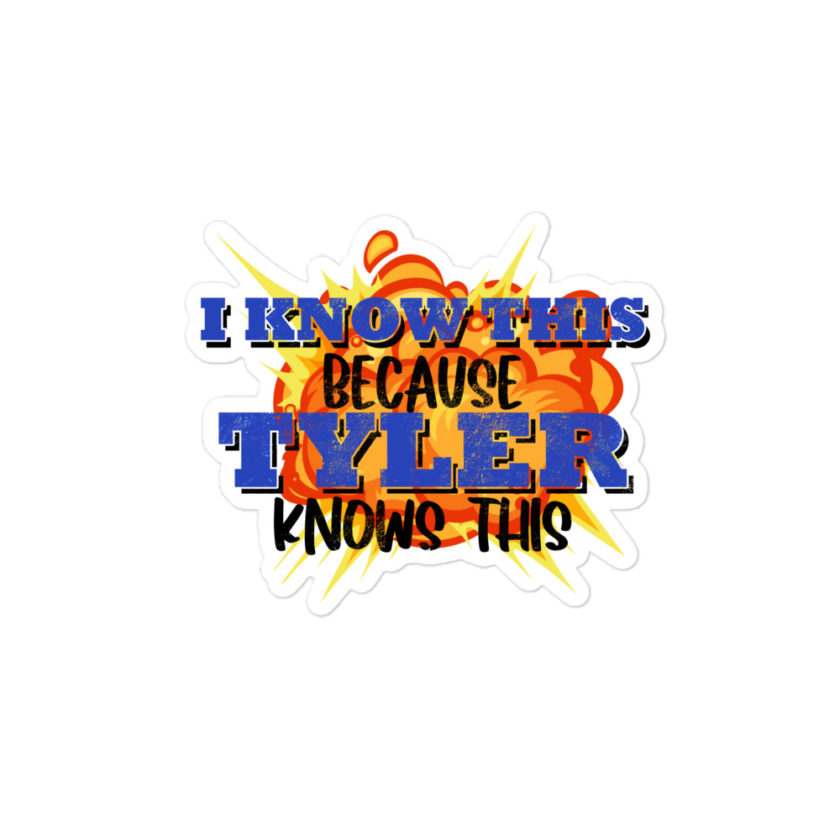 I know this because Tyler knows this. Fight Club Bubble-free stickers