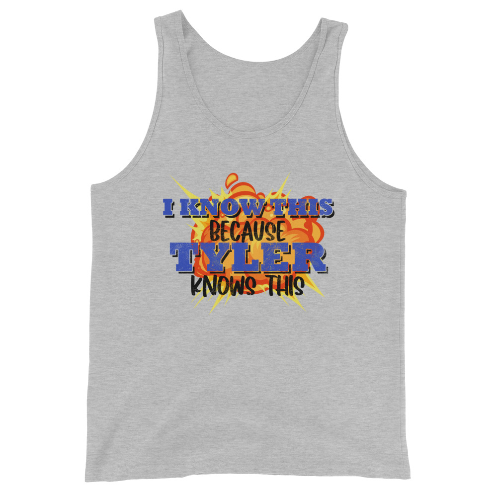 I know this because Tyler knows this. Fight Club Unisex Tank Top - Image 4