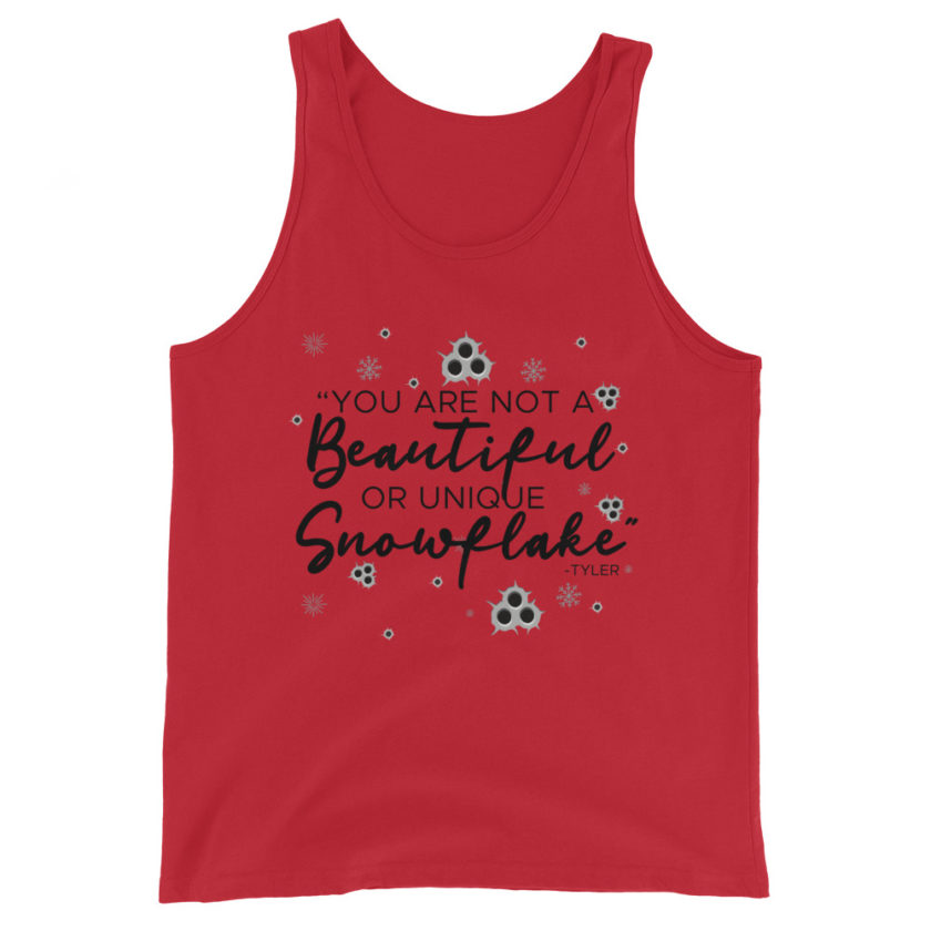 You are not a beautiful or unique snowflake -Tyler Durden, Fight Club Unisex Tank Top - Image 2