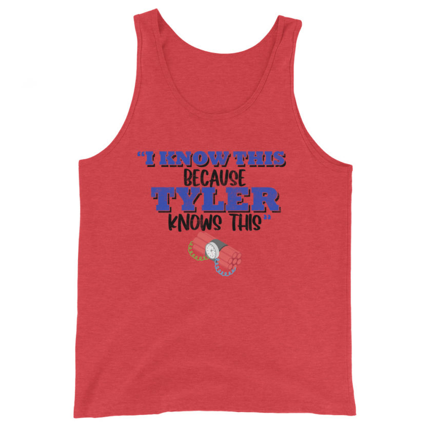 I know this because Tyler knows this. Fight Club Unisex Tank Top - Image 3