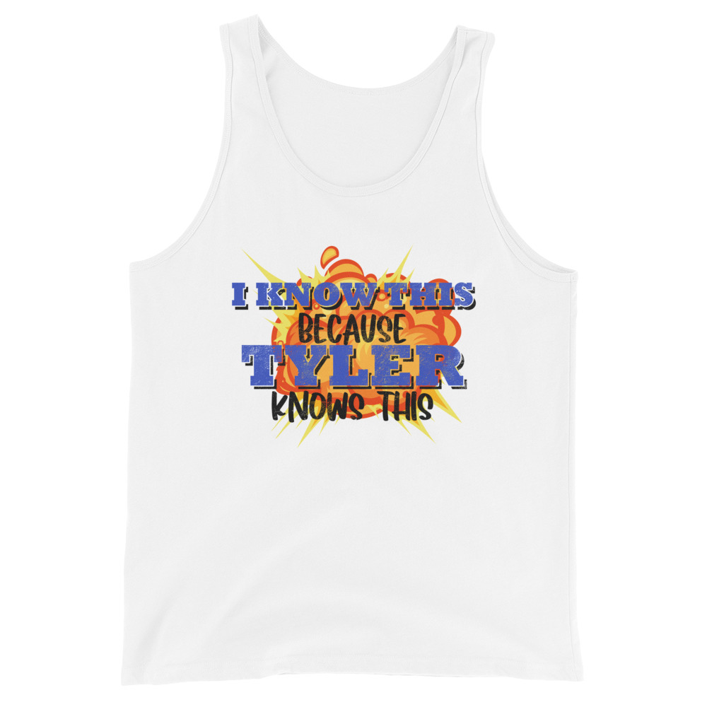 I know this because Tyler knows this. Fight Club Unisex Tank Top - Image 5