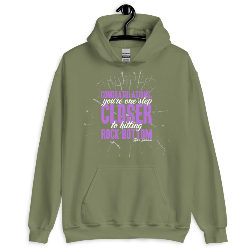 Congratulations, you're one step closer to hitting rock bottom. -Tyler Durden, Fight Club Unisex Hoodie - Image 8