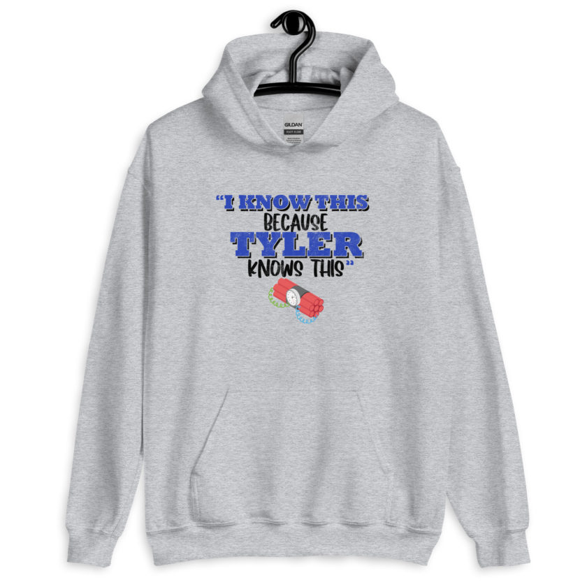 I know this because Tyler knows this. Fight Club Unisex Hoodie - Image 4