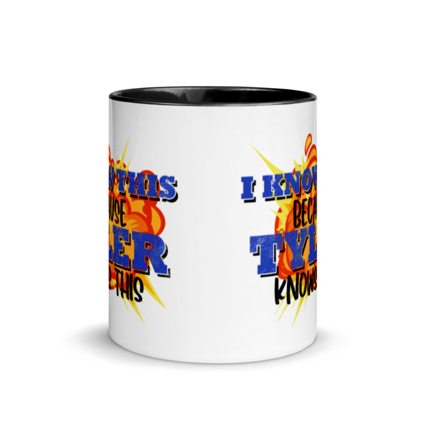 I know this because Tyler knows this. Fight Club Mug with Color Inside - Image 3