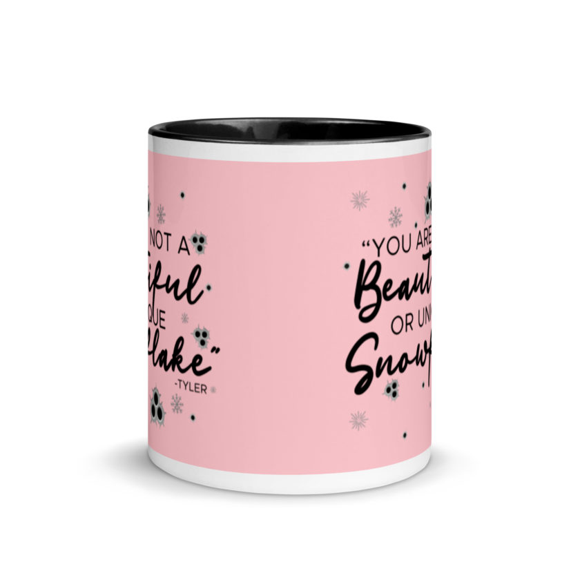 You are not a beautiful or unique snowflake -Tyler Durden, Fight Club Mug with Color Inside - Image 3