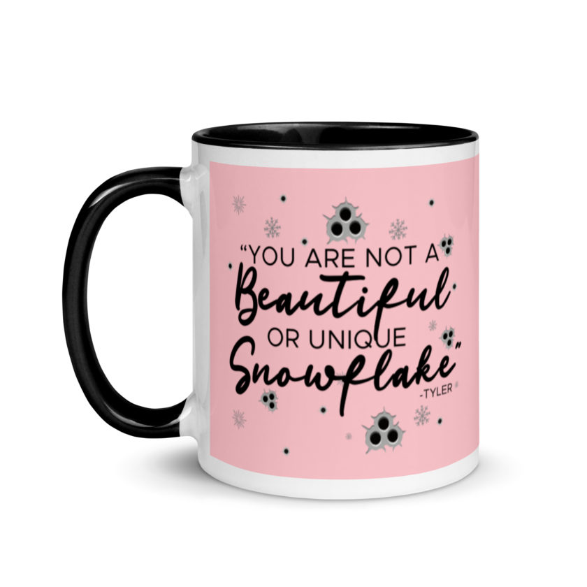You are not a beautiful or unique snowflake -Tyler Durden, Fight Club Mug with Color Inside - Image 4
