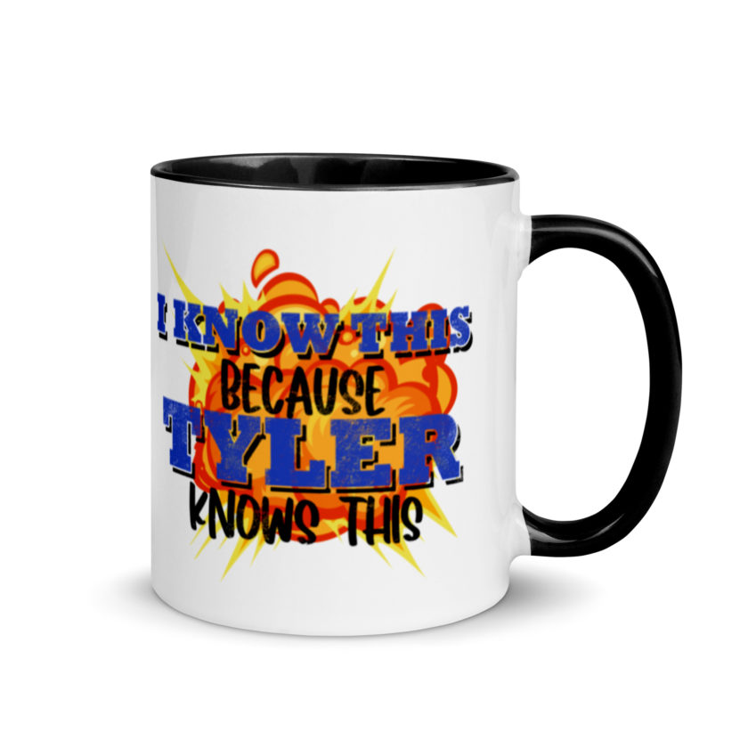 I know this because Tyler knows this. Fight Club Mug with Color Inside - Image 2