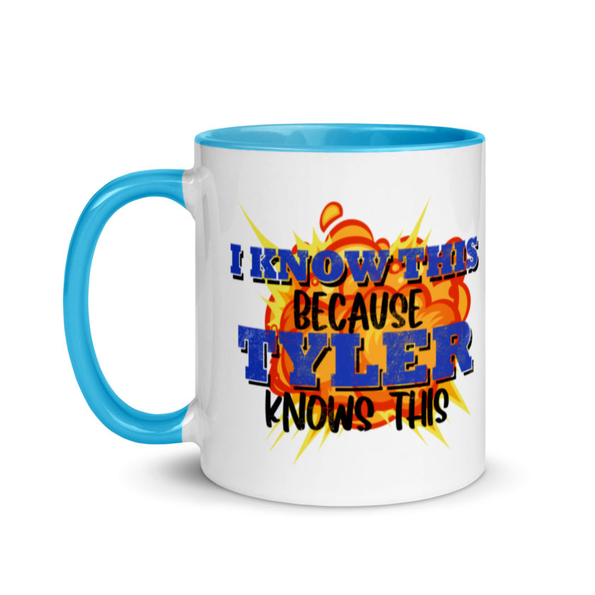 I know this because Tyler knows this. Fight Club Mug with Color Inside - Image 12