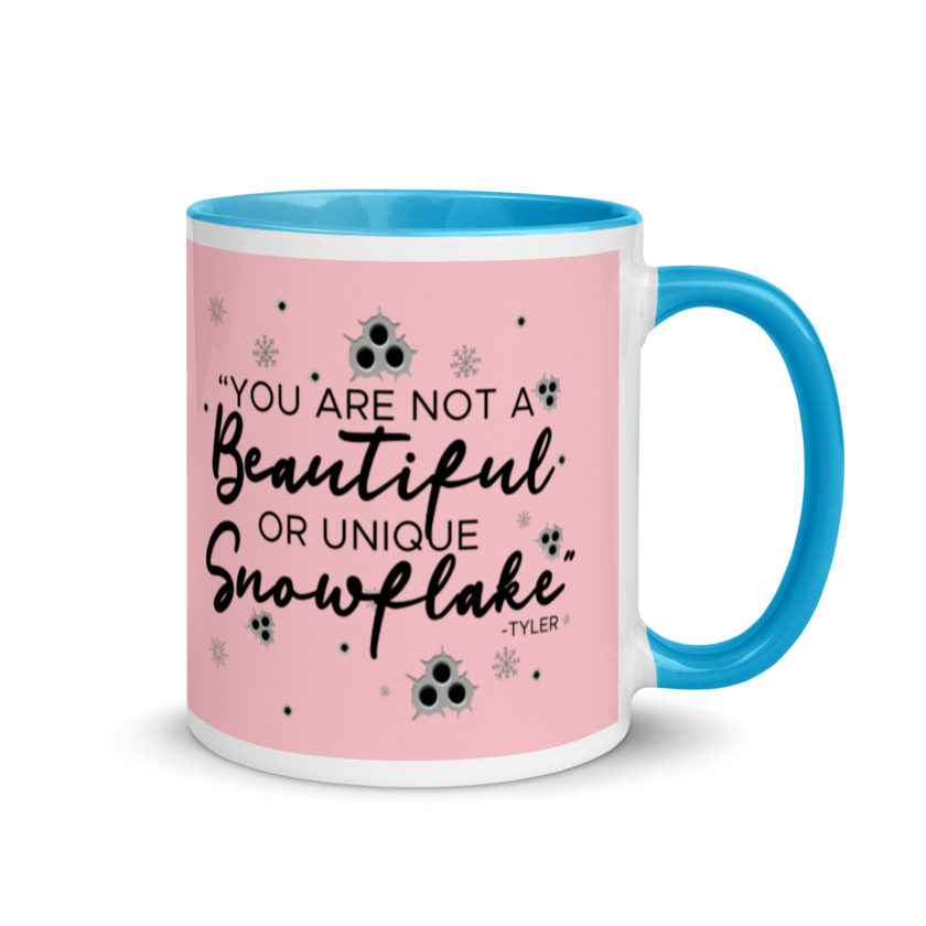 You are not a beautiful or unique snowflake -Tyler Durden, Fight Club Mug with Color Inside - Image 11