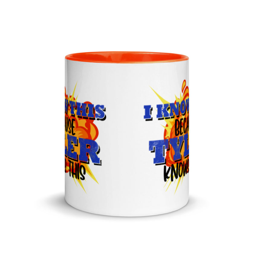 I know this because Tyler knows this. Fight Club Mug with Color Inside - Image 9