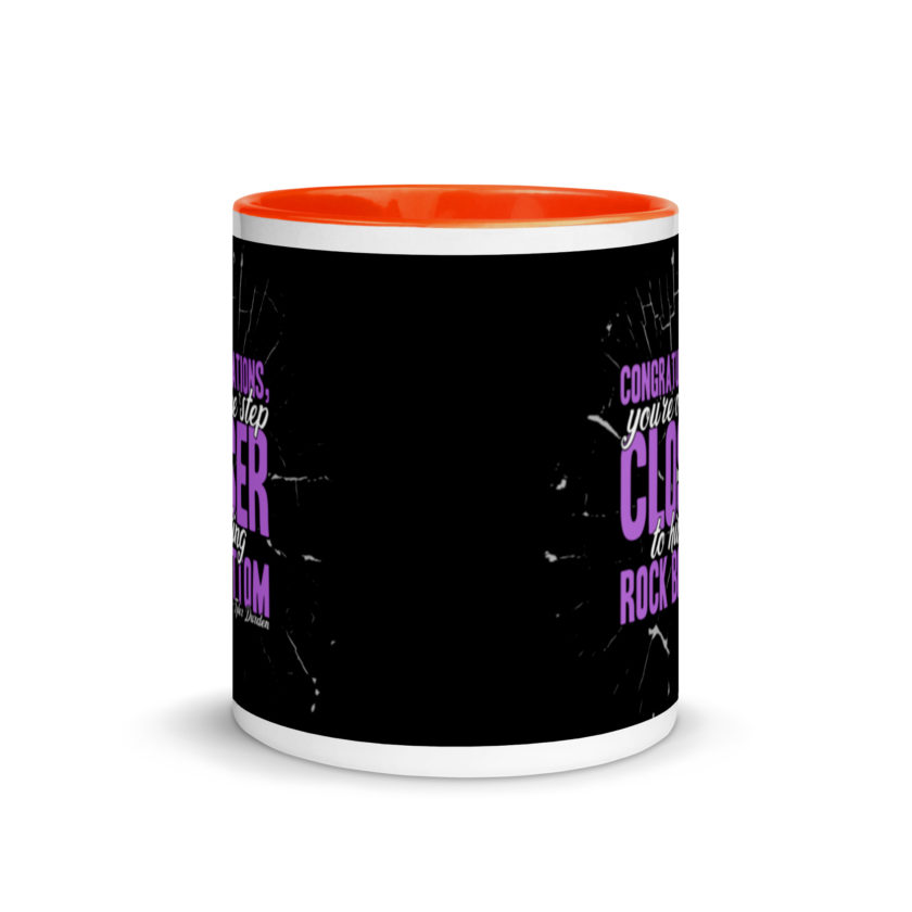 Congratulations, you're one step closer to hitting rock bottom. -Tyler Durden, Fight Club Mug with Color Inside - Image 8